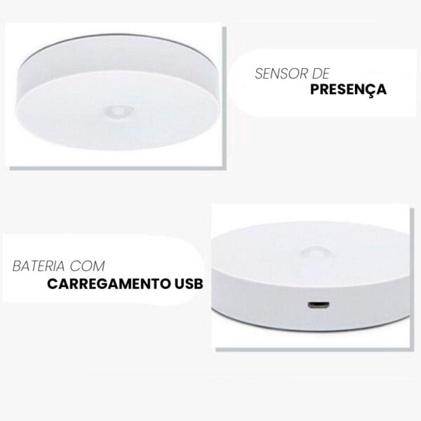 Luminárias Led S/ Fio Com Sensor Presença Usb Recarregáveis - Image 4