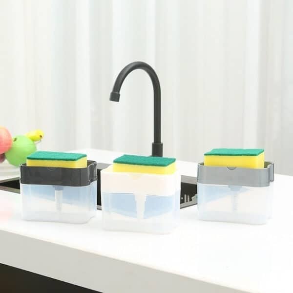 Dispenser Sabão 2x1 Detergente Suporte Porta Bucha Esponja - Image 6