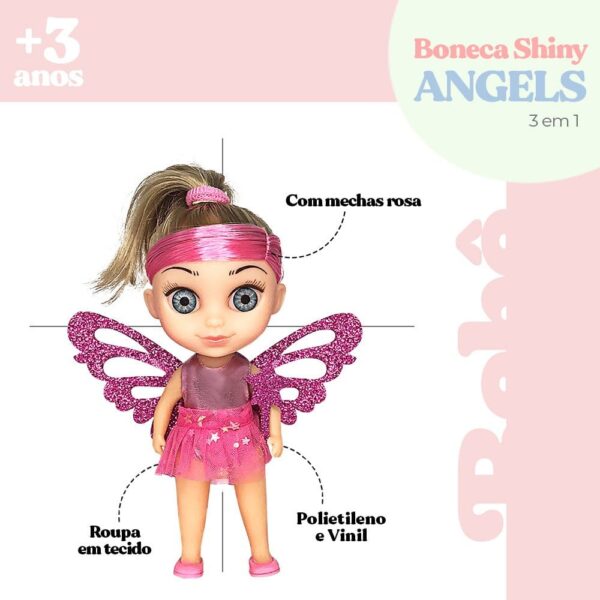 Boneca Shiny Angels 3 em 1 Sereia Fada e Bailarina - Image 2