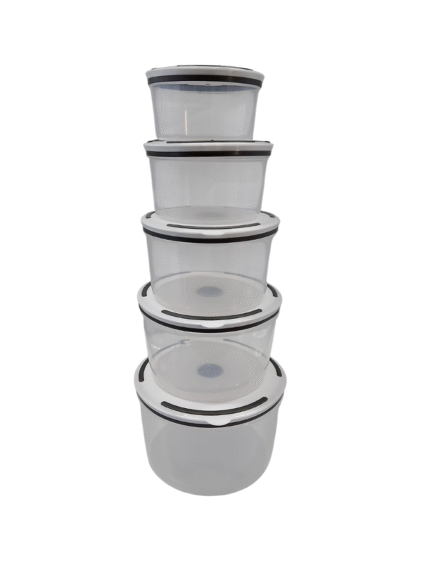 Conjunto 5 Potes Herméticos de Plástico Com Tampa - Image 7