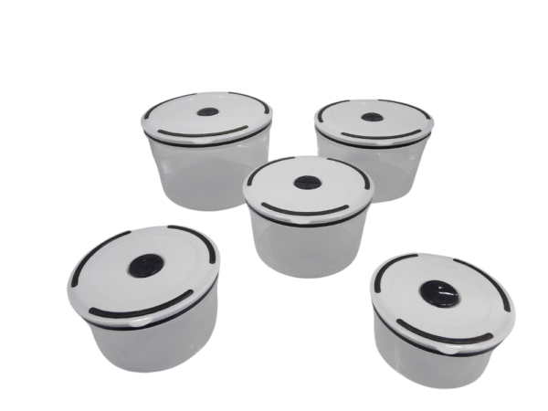 Conjunto 5 Potes Herméticos de Plástico Com Tampa - Image 8