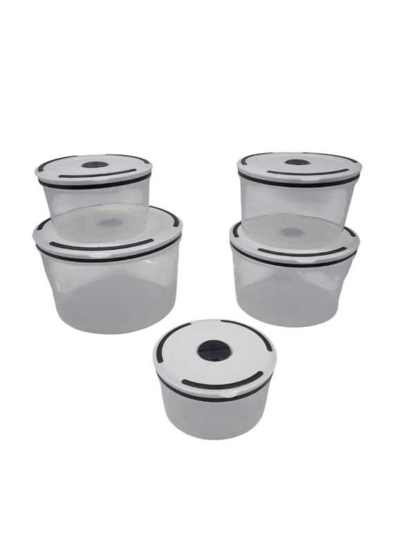 Conjunto 5 Potes Herméticos de Plástico Com Tampa - Image 10