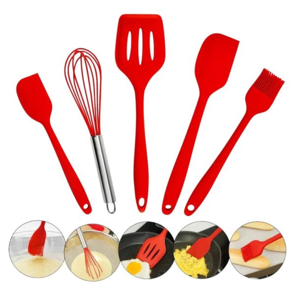 Kit Utensílios de Cozinha de Silicone 5 Peças - Sortido - Image 5