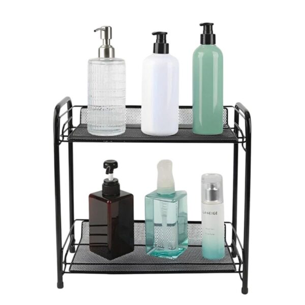 Organizador de Cosméticos 2 Prateleiras Aramado - Preta - Image 6