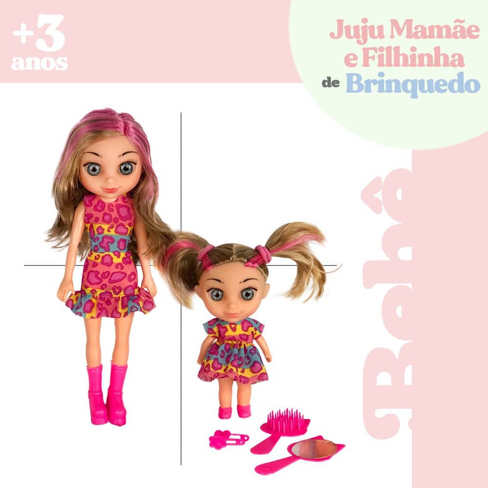 Boneca Juju Mommy Mamãe E Filhinha Com Acessórios - Image 3