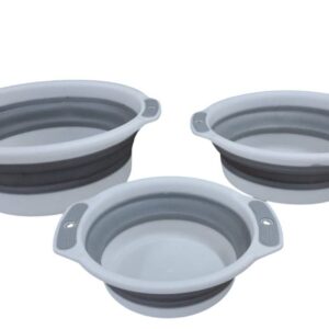 Kit 3 Bacia Retrátil Dobrável Multiuso - Branca