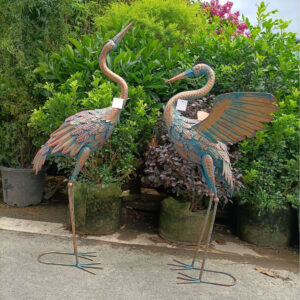 Esculturas Duas Garças Jardim 3D Metal | W Plugo